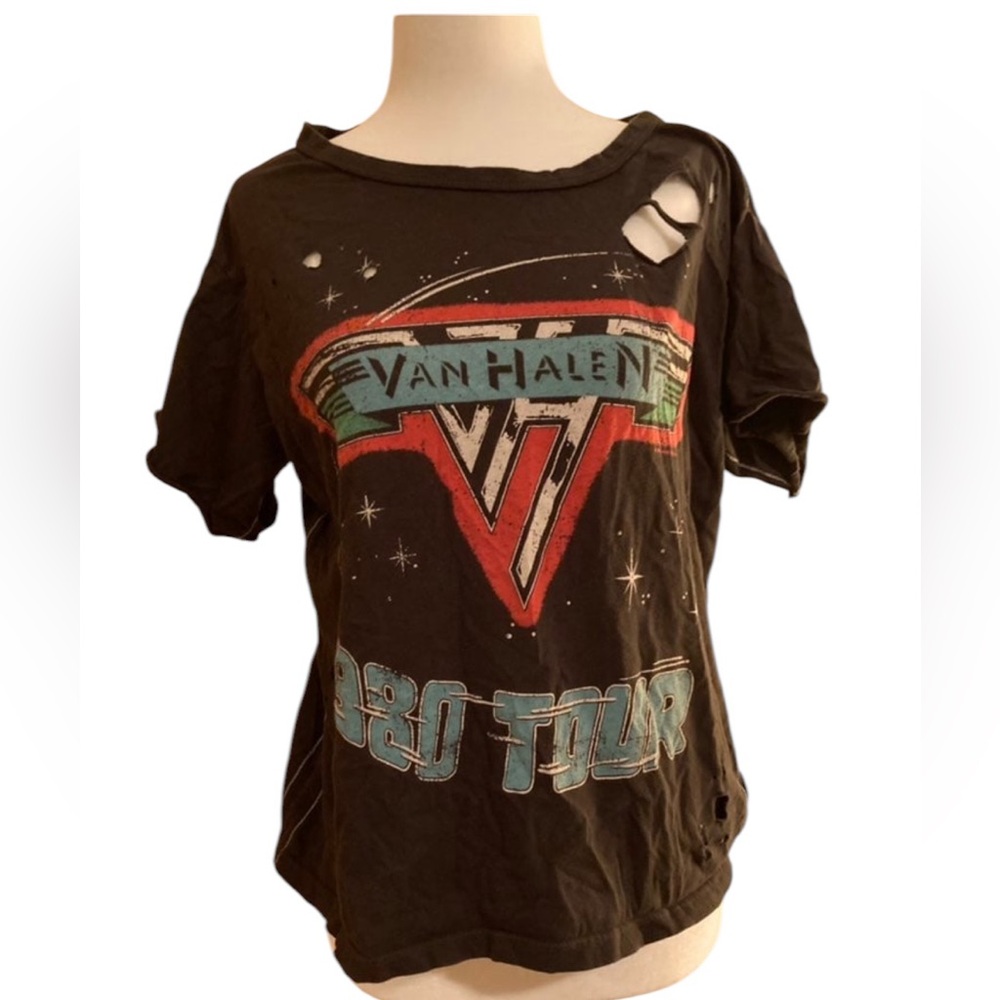 TRUNK Van Halen 1980 Tour Distressed Tee XS.